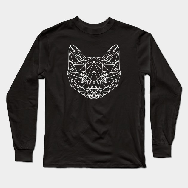 Polygon Cat Long Sleeve T-Shirt by oksmash